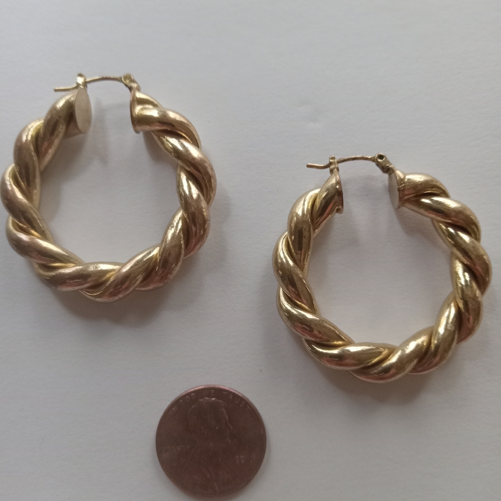 Gold Twisted Hoop Earrings